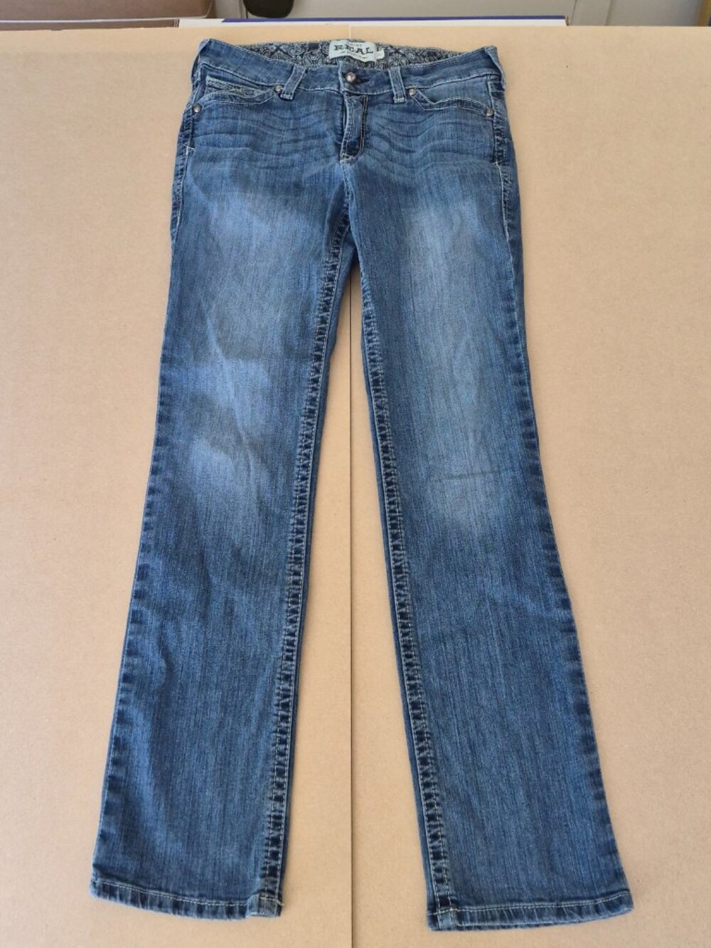 Ariat R.E.A.L. Denim Jeans Women's 31 Long B4 Mid Rise Boot Cut Medium Wash